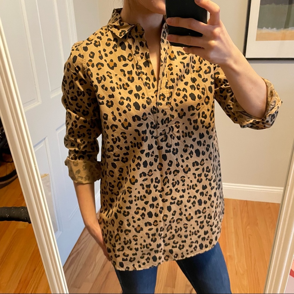 NWT J.Crew Leopard Popover Tunic